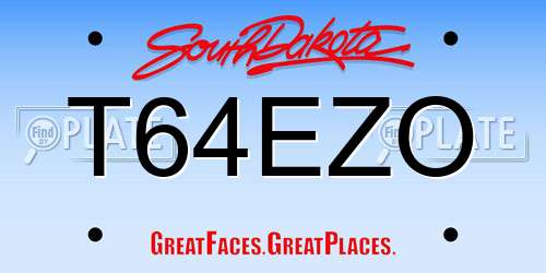 T64EZO South Dakota License Plate