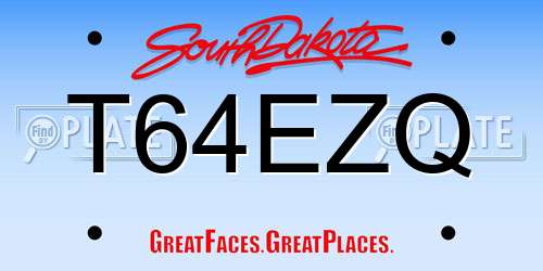 T64EZQ South Dakota License Plate