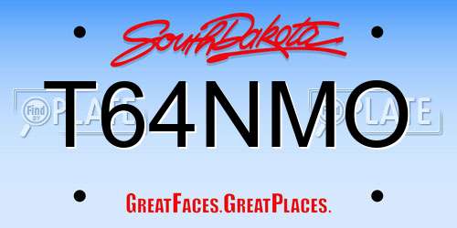T64NMO South Dakota License Plate