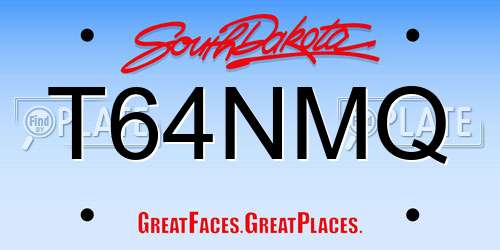 T64NMQ South Dakota License Plate