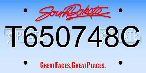 T650748C South Dakota License Plate