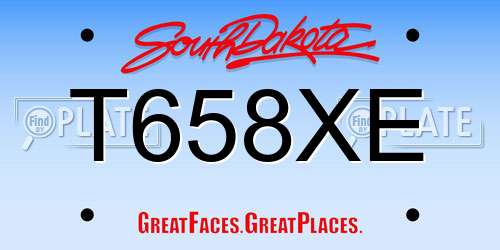 T658XE South Dakota License Plate