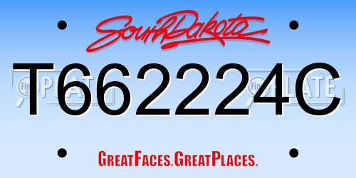 T662224C South Dakota License Plate