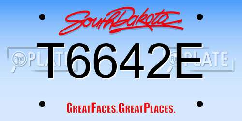 T6642E South Dakota License Plate