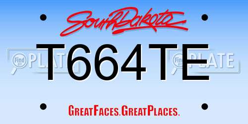 T664TE South Dakota License Plate