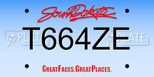 T664ZE South Dakota License Plate