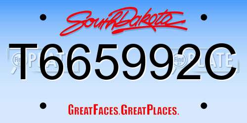 T665992C South Dakota License Plate