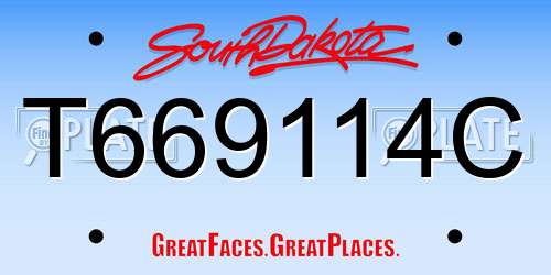 T669114C South Dakota License Plate