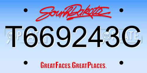 T669243C South Dakota License Plate
