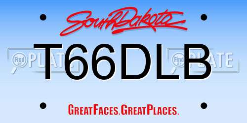T66DLB South Dakota License Plate