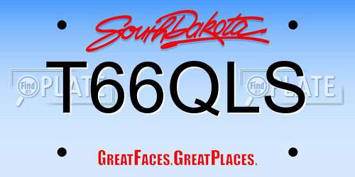 T66QLS South Dakota License Plate