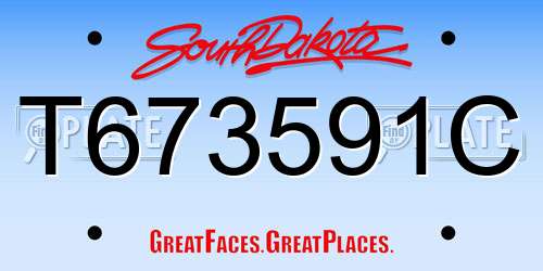 T673591C South Dakota License Plate