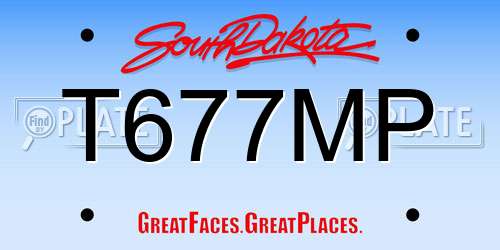 T677MP South Dakota License Plate