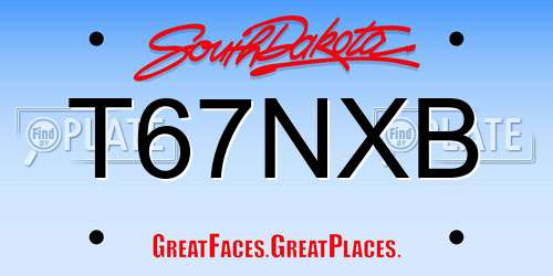T67NXB South Dakota License Plate