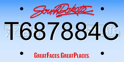 T687884C South Dakota License Plate