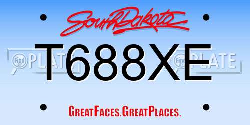 T688XE South Dakota License Plate