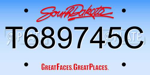 T689745C South Dakota License Plate