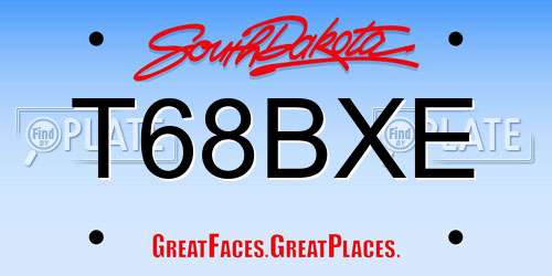 T68BXE South Dakota License Plate