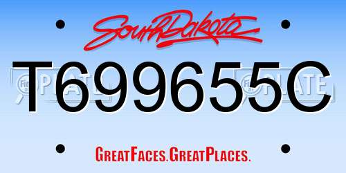 T699655C South Dakota License Plate