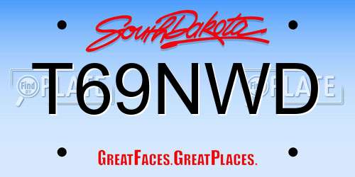T69NWD South Dakota License Plate