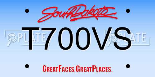 T700VS South Dakota License Plate
