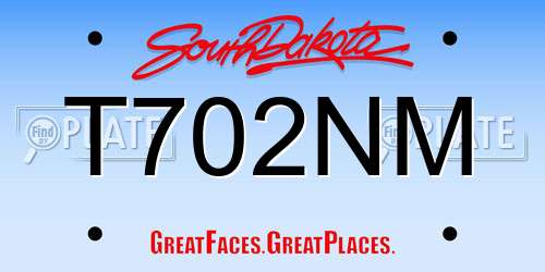 T702NM South Dakota License Plate