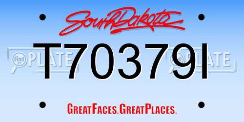 T70379I South Dakota License Plate