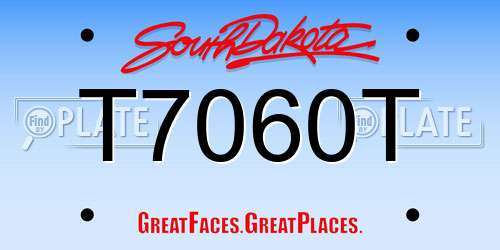 T7060T South Dakota License Plate