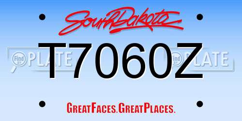 T7060Z South Dakota License Plate