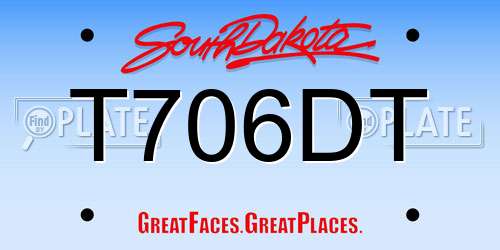 T706DT South Dakota License Plate
