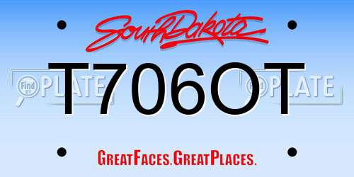 T706OT South Dakota License Plate