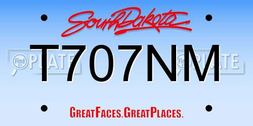 T707NM South Dakota License Plate