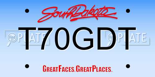 T70GDT South Dakota License Plate