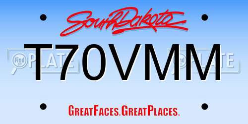 T70VMM South Dakota License Plate