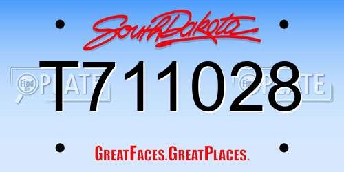 T711028 South Dakota License Plate