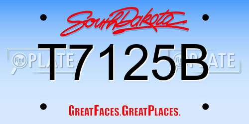 T7125B South Dakota License Plate