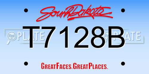 T7128B South Dakota License Plate