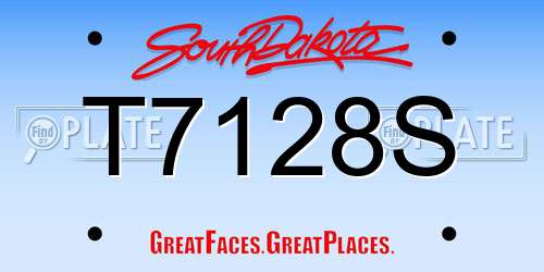 T7128S South Dakota License Plate