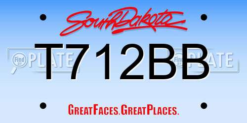 T712BB South Dakota License Plate