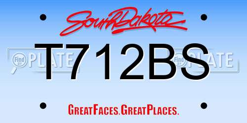 T712BS South Dakota License Plate