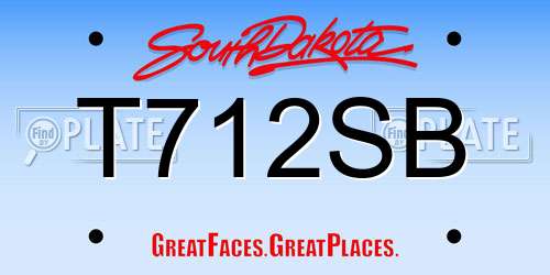T712SB South Dakota License Plate