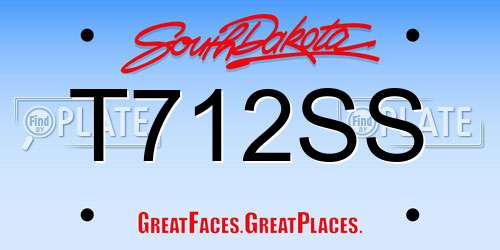 T712SS South Dakota License Plate