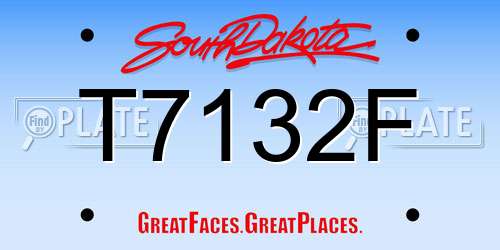 T7132F South Dakota License Plate