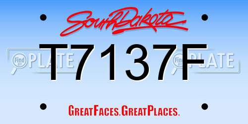 T7137F South Dakota License Plate