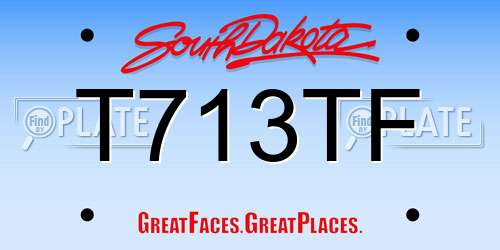 T713TF South Dakota License Plate