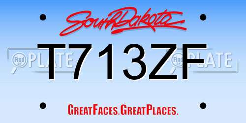 T713ZF South Dakota License Plate
