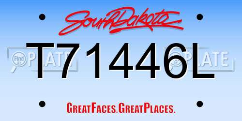 T71446L South Dakota License Plate