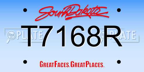 T7168R South Dakota License Plate