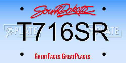 T716SR South Dakota License Plate