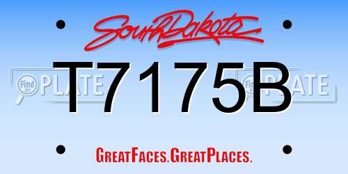 T7175B South Dakota License Plate